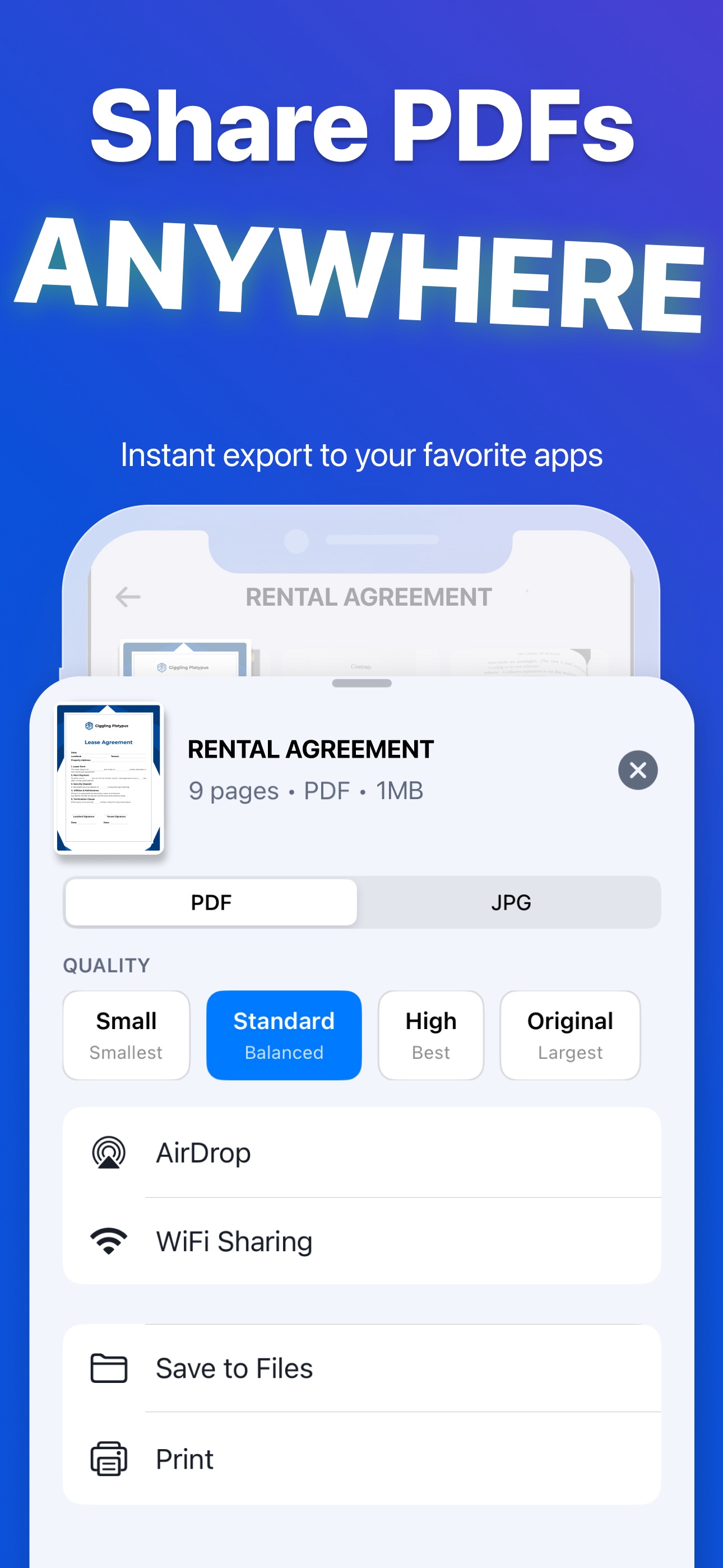 Optic export options