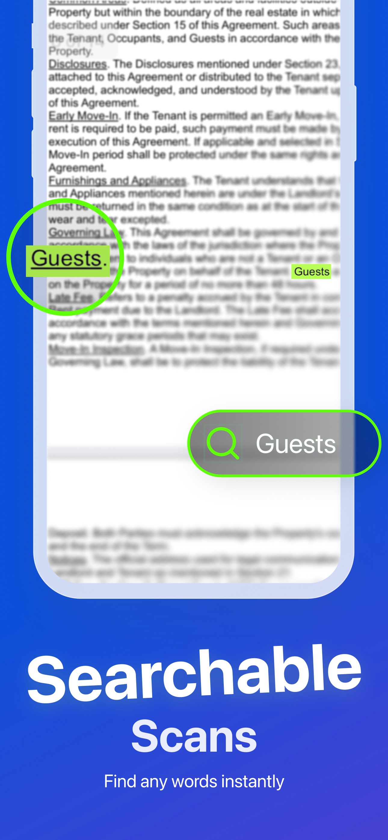 Optic searchable PDFs